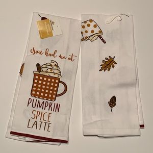 Harvest “You had me at Pumpkin Spice Latte” Kitchen Towel Set of 2